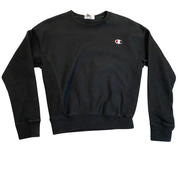 Champion Men's Crewneck Sweatshirt XS  Reverse Weave Black Cotton/Polyester - Picture 1 of 9
